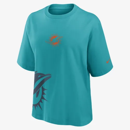 Miami Dolphins Boxy женская Nike NFL футболка цвет зеленый