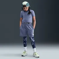 Nike Pro Girls' Dri-FIT Short-Sleeve Top блакитний
