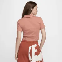 Nike Sportswear Essential жіноча Short-Sleeve Polo Top колір коричневий