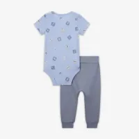 Nike Baby (0-9M) 2-Piece Printed Bodysuit Set Grey