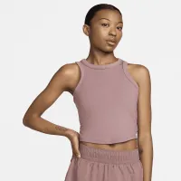 Nike One Fitted жіноча Dri-FIT Cropped Tank Top колір фіолетовий