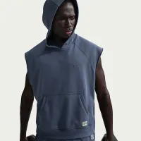 Nike мужские N.A.C. Dri-FIT Fleece Sleeveless тренировочные Толстовка с капюшоном синий