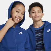 Nike Sportswear Club Fleece Big детские Full-Zip Толстовка с капюшоном синий