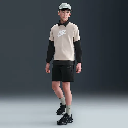 Nike Sportswear Tech Fleece Big детские (для мальчиков) шорты цвет черный