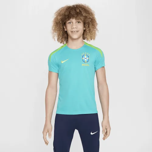 Brazil Strike Big детские Nike Dri-FIT Soccer Short-Sleeve Knit Top синий
