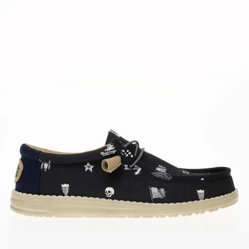 Кросівки Hey Dude Wally Stars N Skulls Print 41284-001 - Чорні