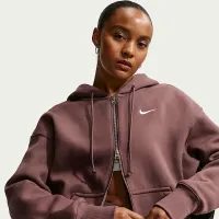 Nike Sportswear Phoenix Fleece жіноча оверсайз Full-Zip Толстовка з капюшоном колір фіолетовий