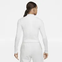 Nike Sportswear Essential жіноча Ribbed Mock-Neck Long-Sleeve Top колір сірий
