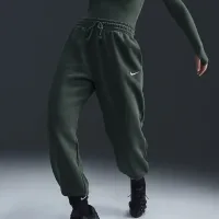 Nike Sportswear Phoenix Fleece женская С высокой Талией оверсайз Sweatpants цвет зеленый