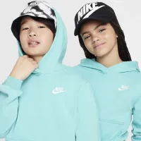 Nike Sportswear Club Fleece Big детские Pullover Толстовка с капюшоном цвет зеленый