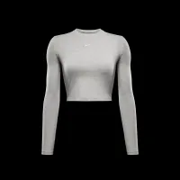Nike Sportswear Chill Knit женская Slim Long-Sleeve Cropped Top цвет серый
