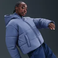 Nike Sportswear Classic Puffer женская Therma-FIT Loose Hooded Куртка синий