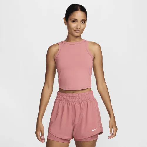 Nike One Fitted жіноча Dri-FIT Cropped Tank Top Pink