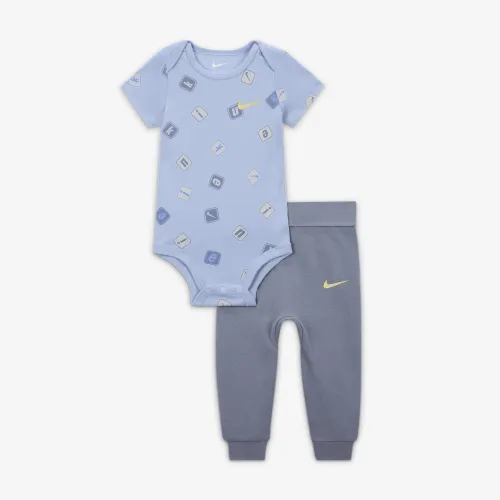 Nike Baby (0-9M) 2-Piece Printed Bodysuit Set Grey