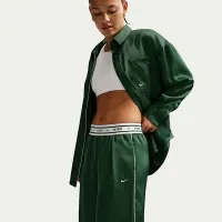 Nike Sportswear женская Loose Mid-Rise Satin Pants цвет зеленый