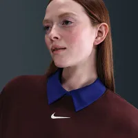 Nike Sportswear Phoenix Fleece женская оверсайз Crew-Neck свитшот цвет красный