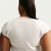 Nike Sportswear Chill Knit жіноча Tight Short-Sleeve Ribbed Top (великі розміри) колір білий