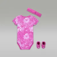Nike Jordan Brooklyn Essentials Baby (0-9M) 3-Piece Printed Bodysuit набор Pink