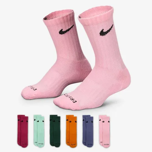 Nike Dri-FIT Performance Basics Little дитячі Crew шкарпетки (6 пар) Pink
