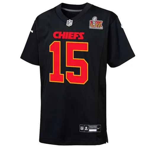 Patrick Mahomes Kansas City Chiefs Super Bowl LIX Big детские Nike NFL Game Jersey цвет черный