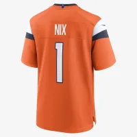 Bo Nix Denver Broncos мужские Nike NFL Game Football Jersey Orange