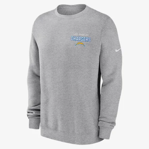 Los Angeles Chargers Draw Block Club чоловічі Nike NFL Pullover Crew колір сірий