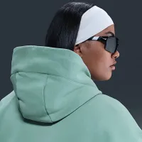 Nike Sportswear Phoenix Fleece женская оверсайз Pullover Толстовка с капюшоном (большие размеры) цвет зеленый
