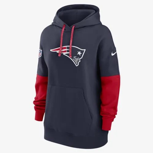 New England Patriots Sideline Essential женская Nike NFL Pullover Толстовка с капюшоном синий