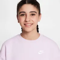 Nike Sportswear Club Fleece Big дитячі оверсайз світшот колір фіолетовий