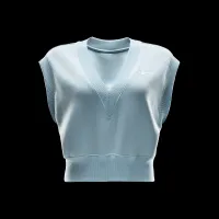 Nike Sportswear Phoenix Fleece женская Loose V-Neck Sleeveless Cropped Top синий