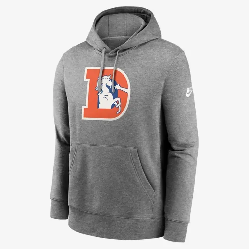 Denver Broncos Rewind Club Logo Men’s Nike NFL Pullover Толстовка с капюшоном цвет серый