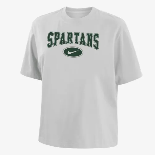 Michigan State женская Nike College Boxy футболка цвет белый