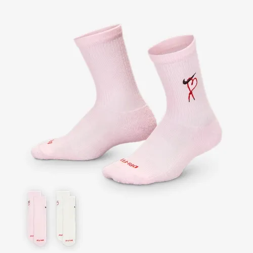 Nike Dri-FIT Little дитячі V-Day Cushioned Crew шкарпетки (2 пар) Pink