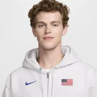 USA Solo Swoosh чоловічі Nike Full-Zip Толстовка з капюшоном колір коричневий