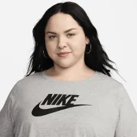 Nike Sportswear Essential женская Cropped Logo футболка (большие размеры) цвет серый