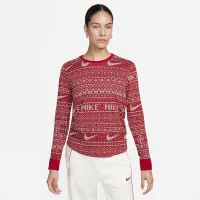 Nike Sportswear Essential женская Long-Sleeve Holiday Top цвет красный