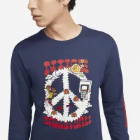 Nike мужские Long-Sleeve баскетбольные футболка синий