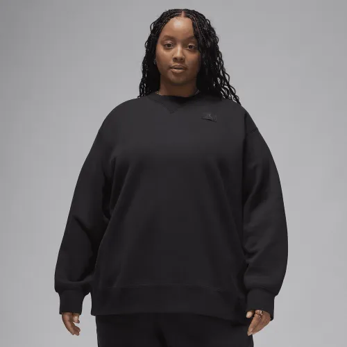 Nike Jordan Flight Fleece жіноча Crew-Neck світшот (великі розміри) колір чорний