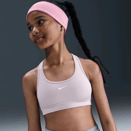 Nike Swoosh Girls' Sports Bra колір фіолетовий