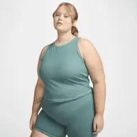 Nike One Fitted жіноча Dri-FIT Ribbed Tank Top (великі розміри) колір зелений