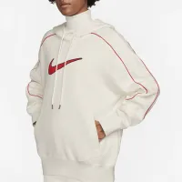 Nike Sportswear женская оверсайз Fleece Pullover Толстовка с капюшоном цвет белый