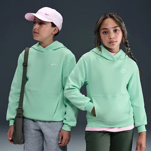 Nike Sportswear Club Fleece Big дитячі Pullover Толстовка з капюшоном колір зелений