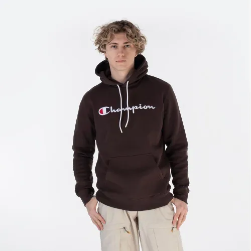 Кофта/футболка Champion Embroideцвет красный Script Logo Толстовка с капюшоном 219203-MS548 - коричневая