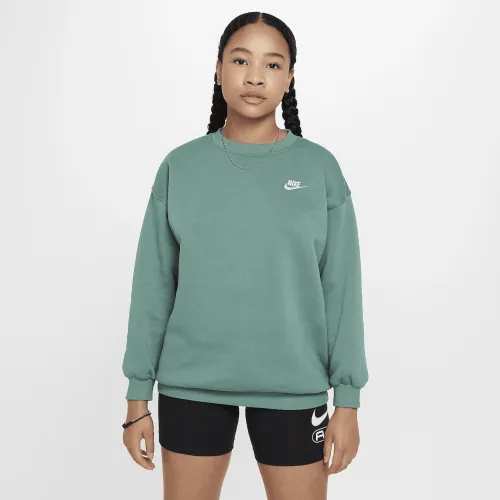 Nike Sportswear Club Fleece Big детские оверсайз свитшот цвет зеленый