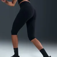 Nike Zenvy женская Gentle-Support С высокой Талией Capri лосины цвет черный