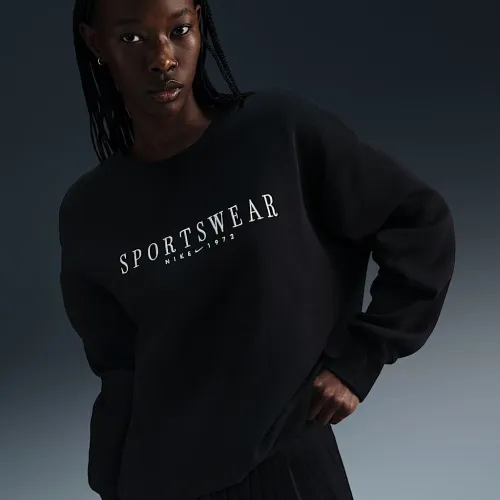 Nike Sportswear Phoenix Fleece женская оверсайз Crew-Neck свитшот цвет черный