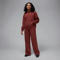 Nike Jordan Flight Fleece женская Satin-Lined Pullover Толстовка с капюшоном цвет коричневый
