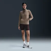 Nike Sportswear Club Fleece женская Mock-Neck 1/2-Zip Graphic Top цвет коричневый