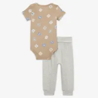 Nike Baby (0-9M) 2-Piece Printed Bodysuit набор цвет серый