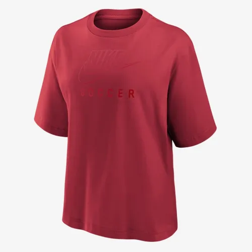 Nike Swoosh женская Soccer Boxy футболка цвет красный